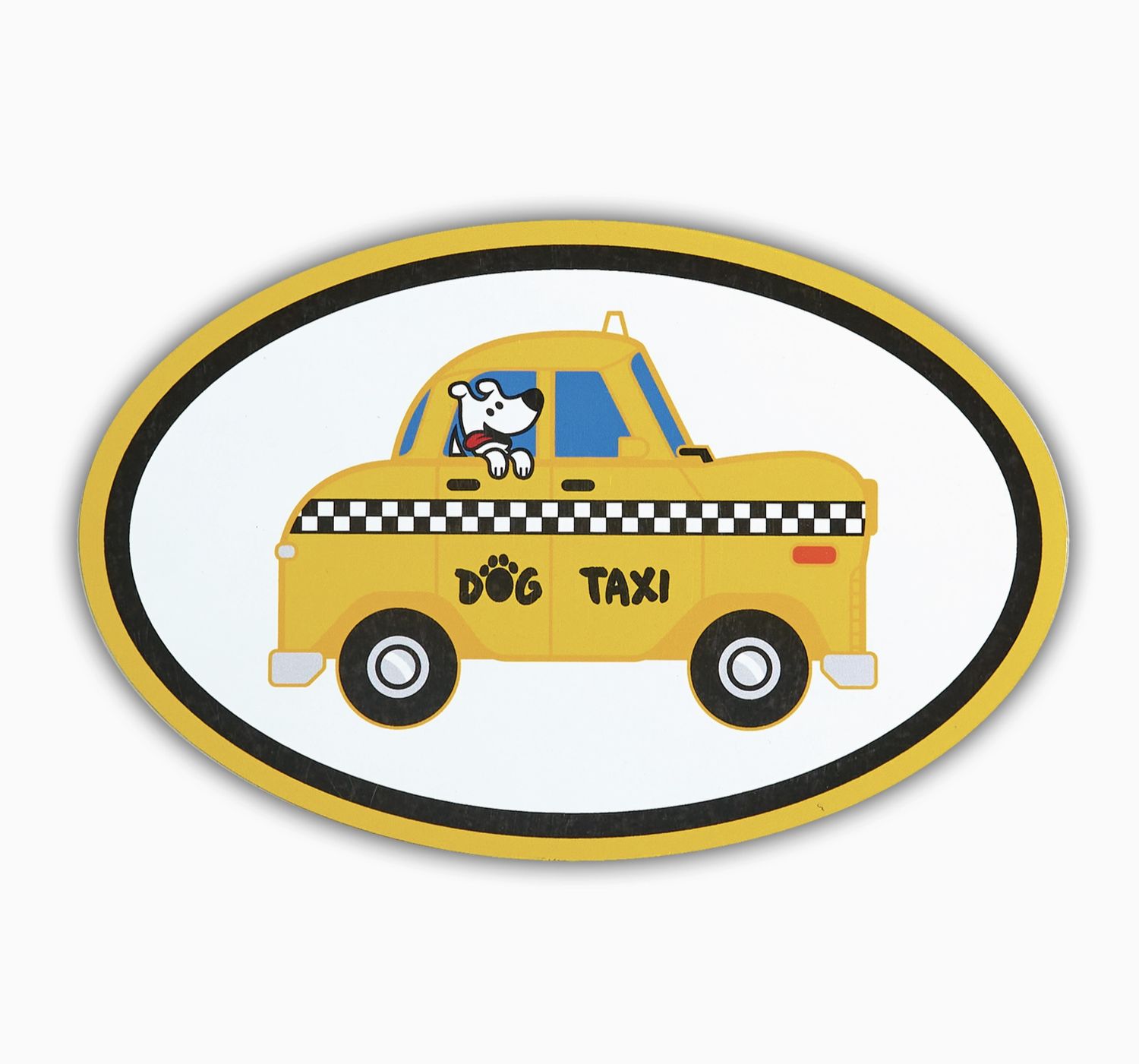 Dog Speak Oval Flexible Magnet- Dog Taxi