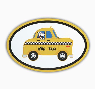 Dog Speak Oval Flexible Magnet- Dog Taxi