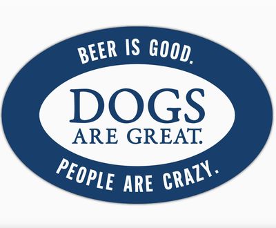 Dog Speak Oval Flexible Magnet - Beer