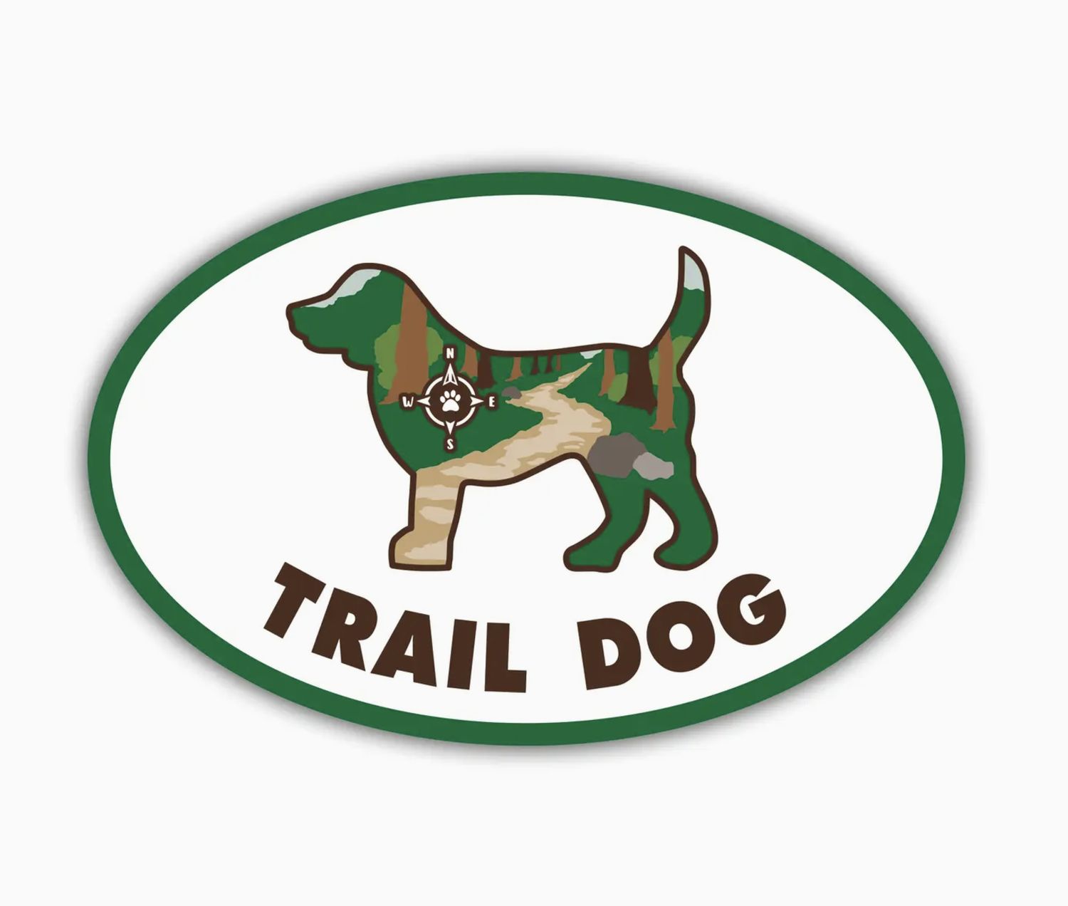 Dog Speak Oval Flexible Magnet - Trail Dog