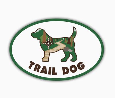 Dog Speak Oval Flexible Magnet - Trail Dog