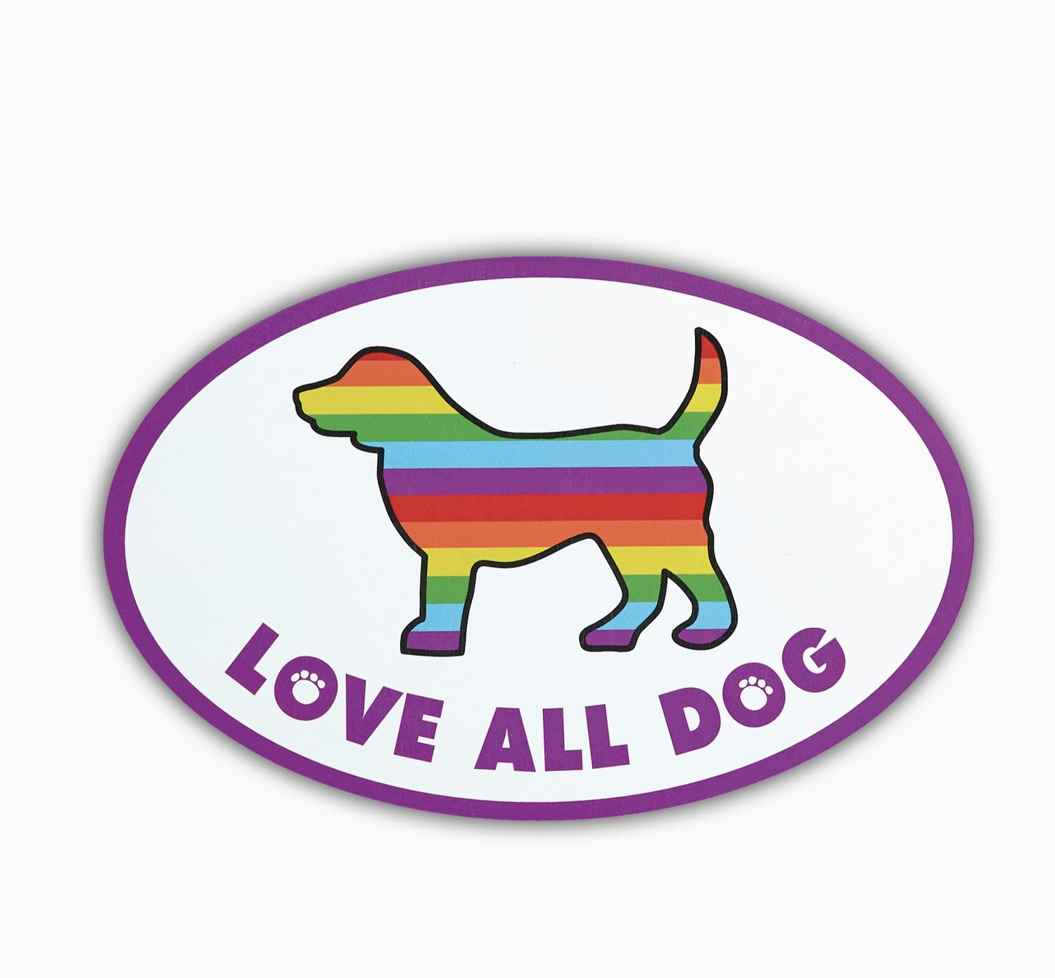 Dog Speak Oval Flexible Magnet- Love all Dog