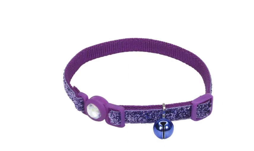 Coastal SafeCat Fashion Breakaway Collar Sparkle - Purple