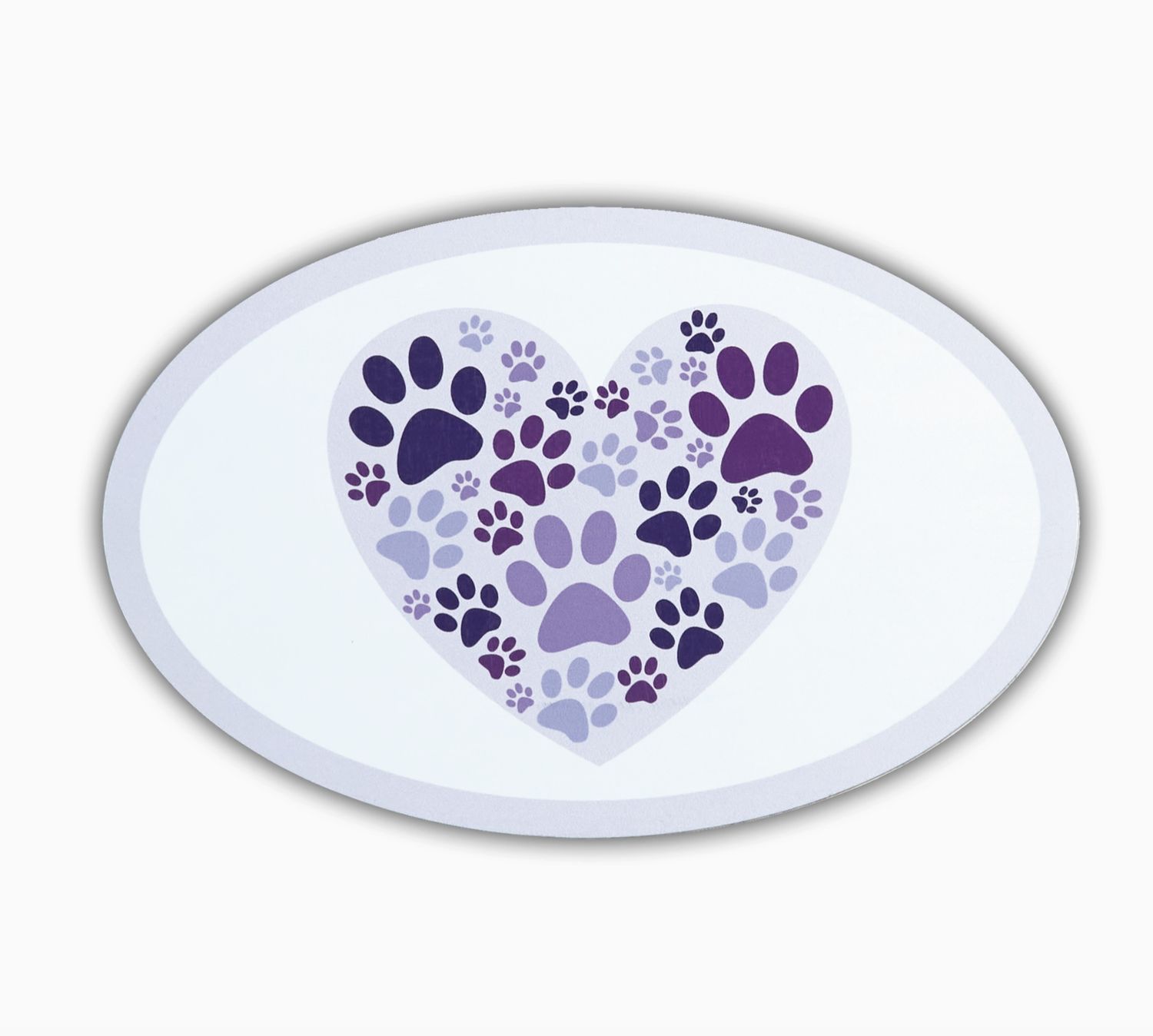 Dog Speak Oval Flexible Magnet- Purple Paw Prints