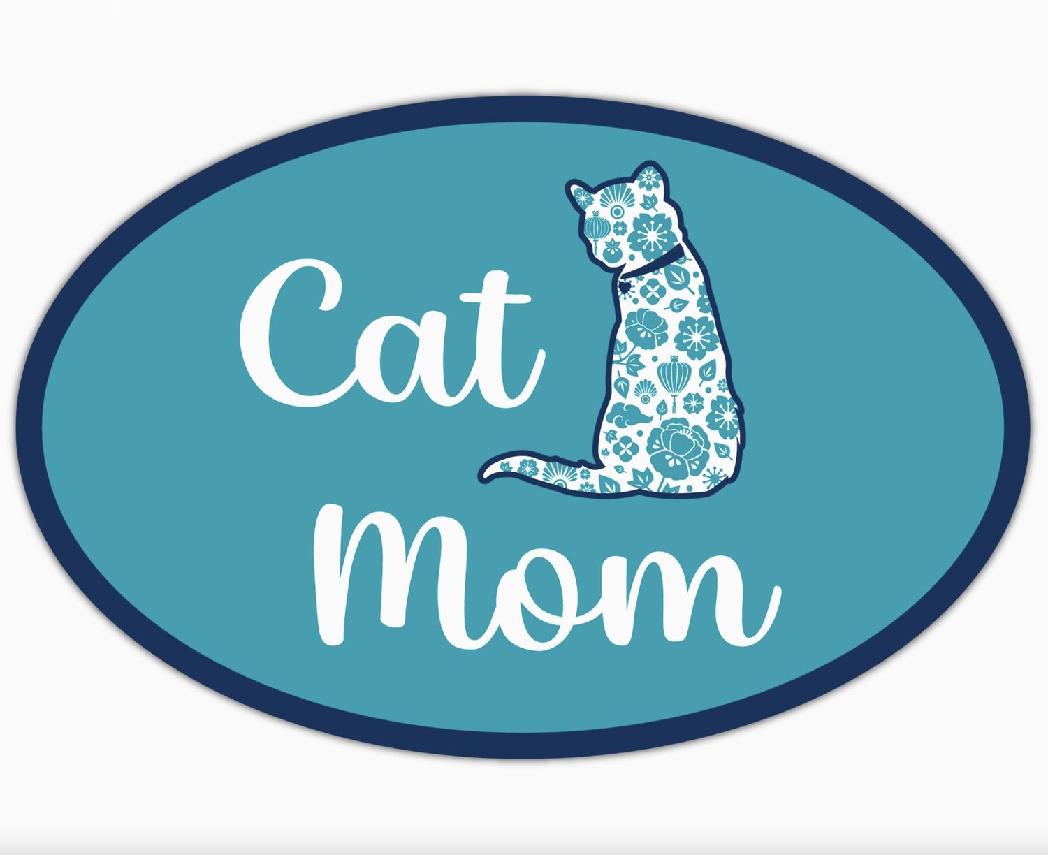 Dog Speak Oval Flexible Magnet- Cat Mom