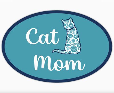 Dog Speak Oval Flexible Magnet- Cat Mom