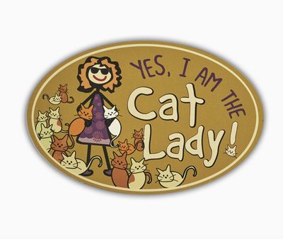 Dog Speak Oval Flexible Magnet - Cat Lady