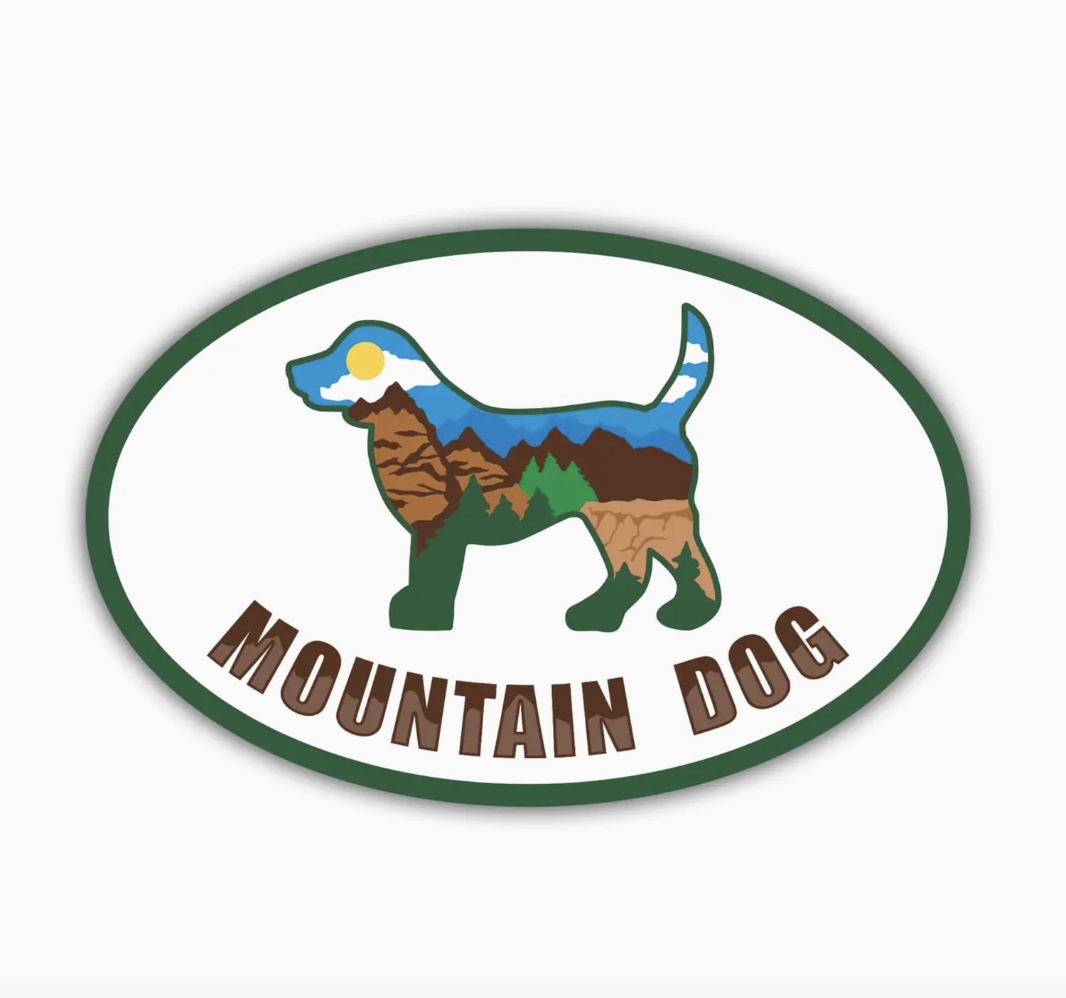 Dog Speak Oval Flexible Magnet - Mountain Dog