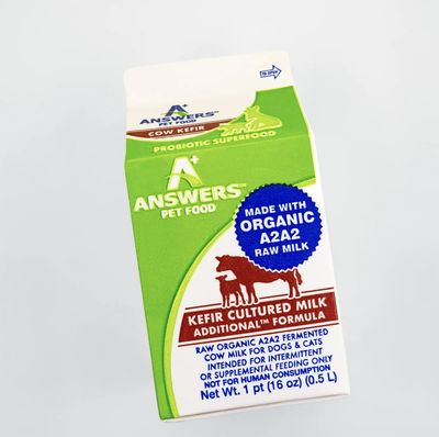Answers Pet Food Frozen Organic A2 Fermented Raw Cow Milk Kefir- pint