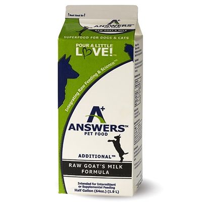 Answers Pet Food Frozen Fermented Raw Goat&#39;s Milk 1/2 Gallon