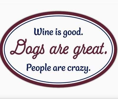Dog Speak Oval Flexible Magnet- Wine