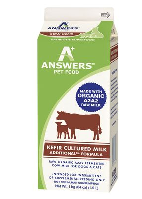 Answers Pet Food Frozen Organic A2 Fermented Raw Cow Milk Kefir 1/2 Gallon