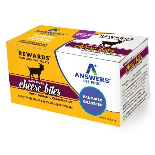 Answers Pet Food Frozen Goat Cheese Bites with Organic Cranberries 8oz