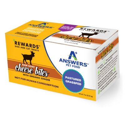 Answers Pet Food Frozen Goat Cheese Bites with Organic Ginger 8oz
