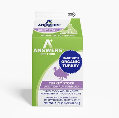 Answers Pet Food Frozen Turkey Stock - Pint