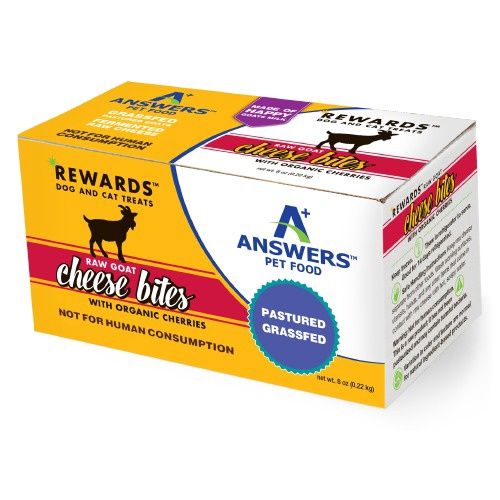 Answers Pet Food Frozen Goat Cheese Bites with Organic Cherries Treats 8oz