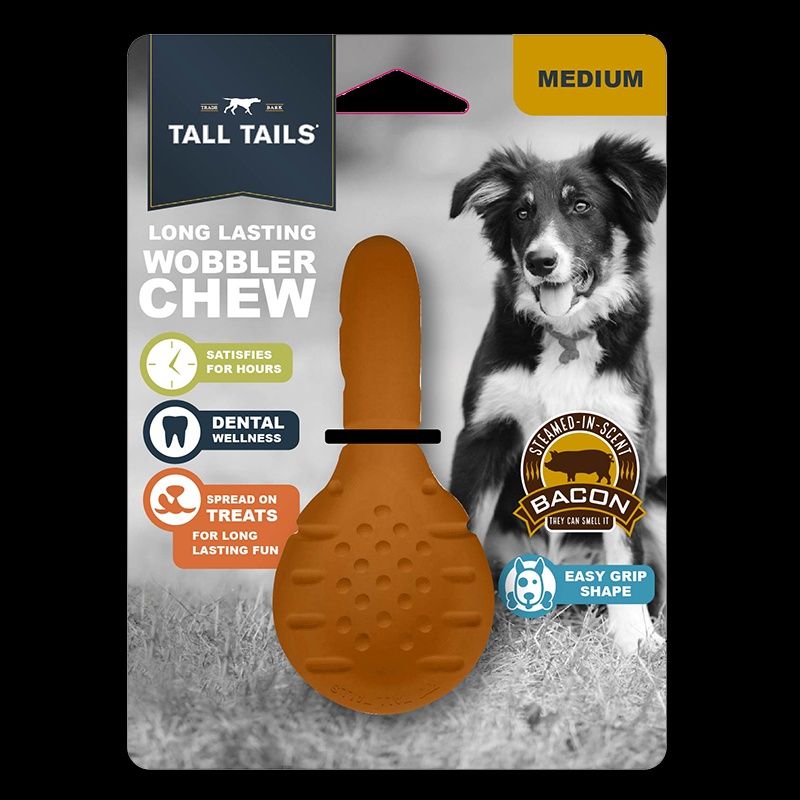 Tall Tails Long Lasting Wobbler Chew for Dogs Medium Bacon Scented