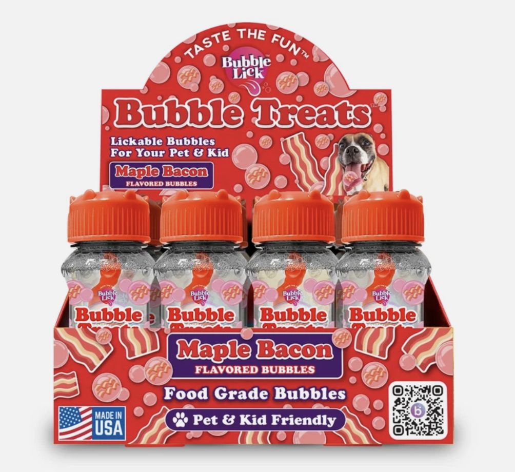 Bubble Lick Flavored Bubbles for Pets and Kids - Maple Bacon Flavor 2.5oz