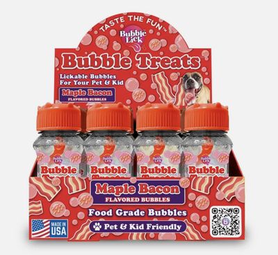 Bubble Lick Flavored Bubbles for Pets and Kids - Maple Bacon Flavor 2.5oz