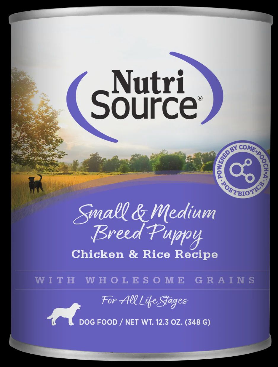 NutriSource Choice Chicken &amp; Rice Small/Med Breed Puppy Recipe Canned Dog Food 12.3oz