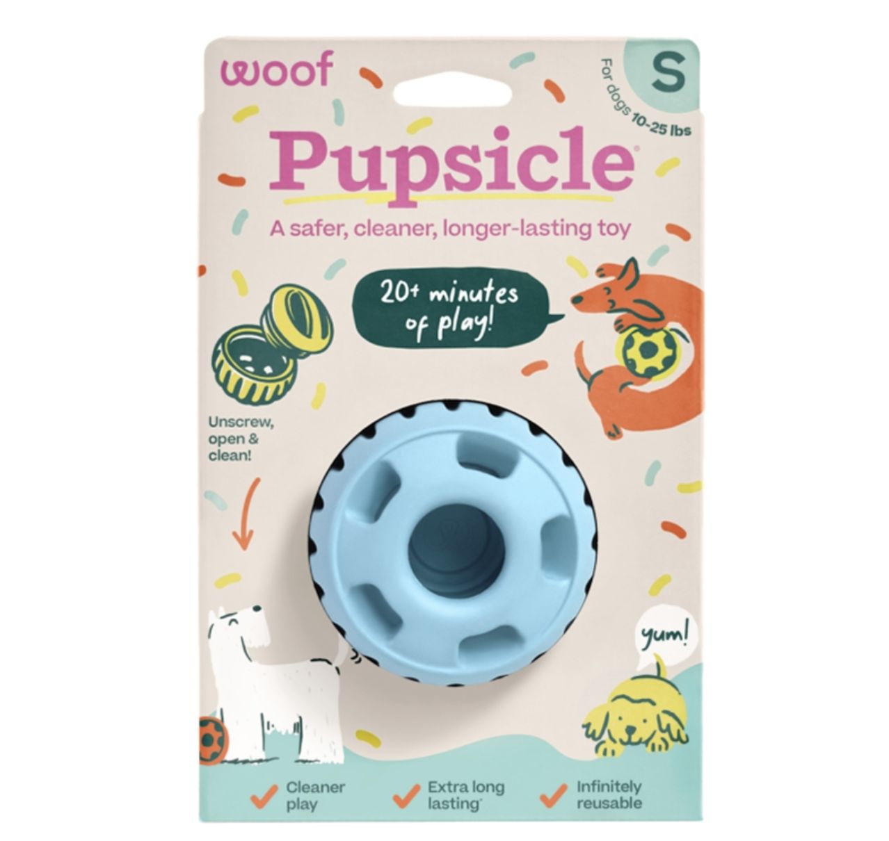 Woof Pupsicle- Party Blue, Small