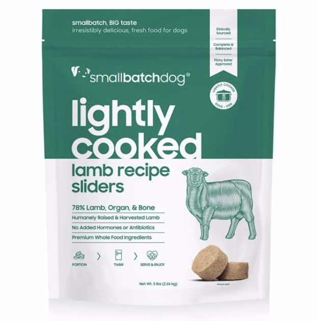Smallbatch Lightly Cooked Lamb Sliders Dog Food 5 lb