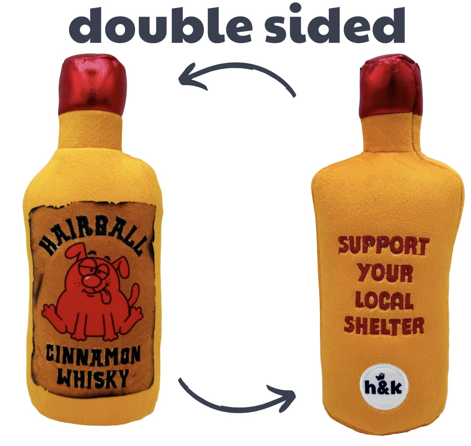 Huxley &amp; Kent Hairball Cinnamon Whisky Power Plush Squeaker Toy 7&quot;