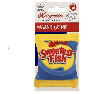 Huxley &amp; Kent Sweetest Fish Organic Catnip Plush Crinkle Toy