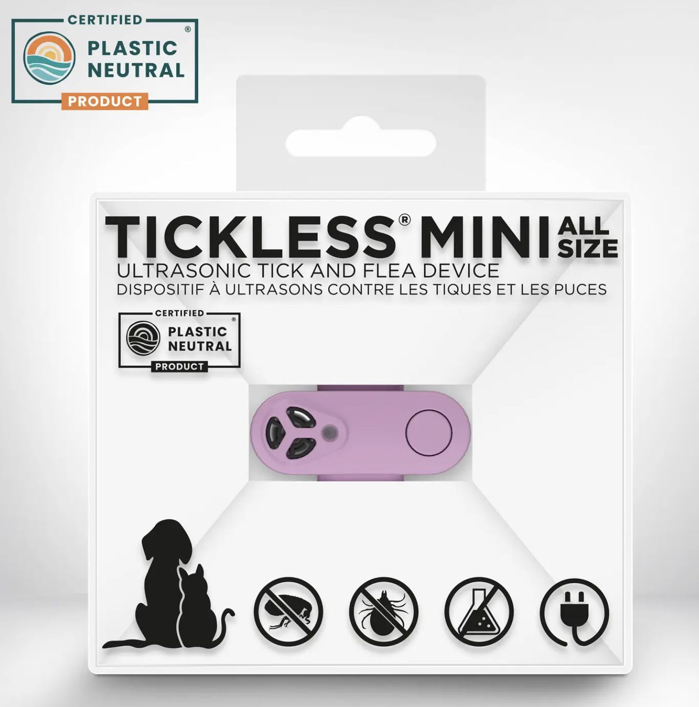 Tickless Mini Pet Chemical-Free Ultrasonic Flea &amp; Tick Repellant - Purple