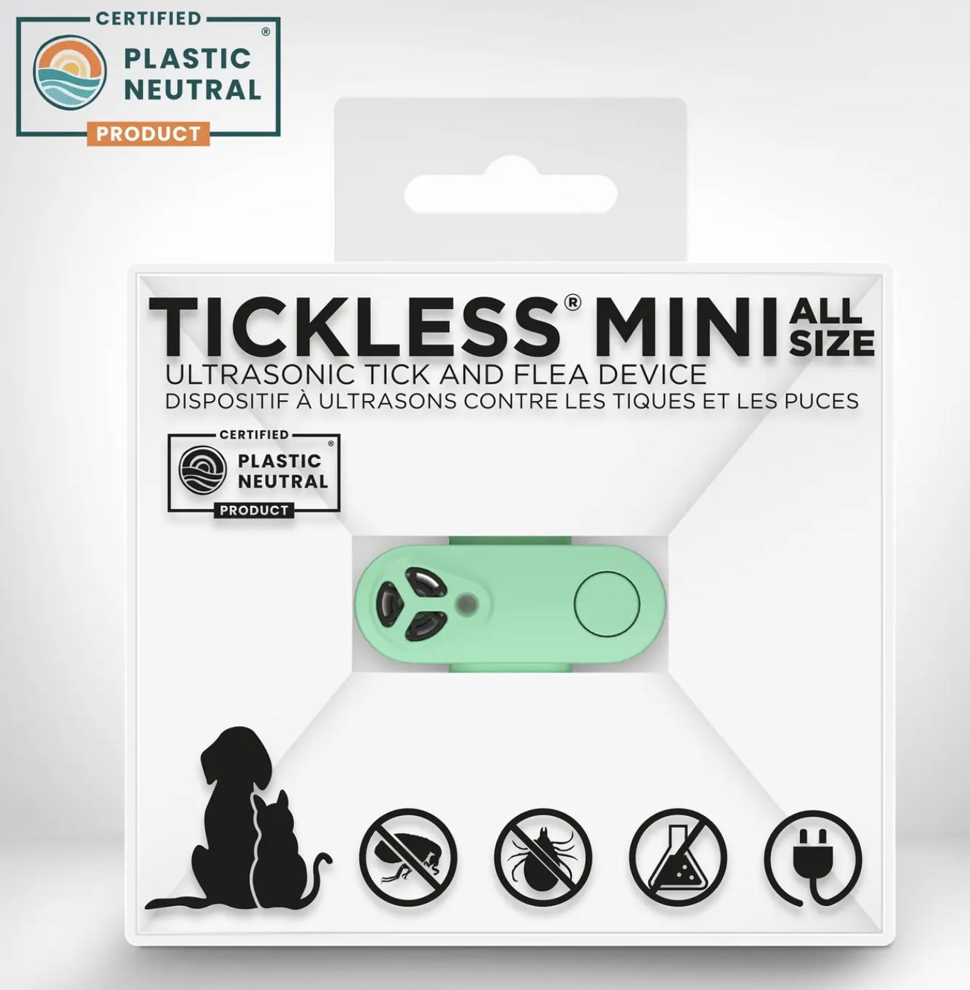 Tickless Mini Pet Chemical-Free Ultrasonic Flea &amp; Tick Repellant - Mint green