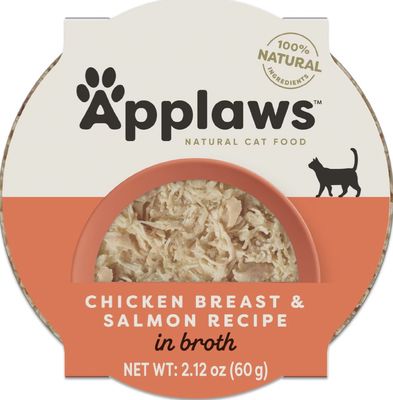 Applaws Chicken Breast &amp; Salmon Recipe in Broth  Cat Food Topper 2.12oz