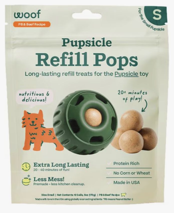 Woof Peanut Butter &amp; Beef Pupsicle Refill Pops - Small