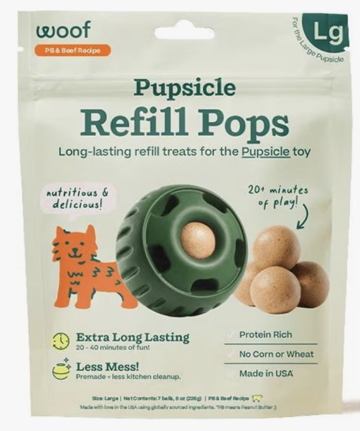 Woof Peanut Butter &amp; Beef Pupsicle Refill Pops - Large