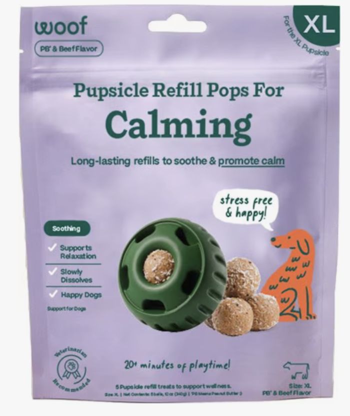 Woof Peanut Butter &amp; Beef Calming Pupsicle Refill Pops - XL