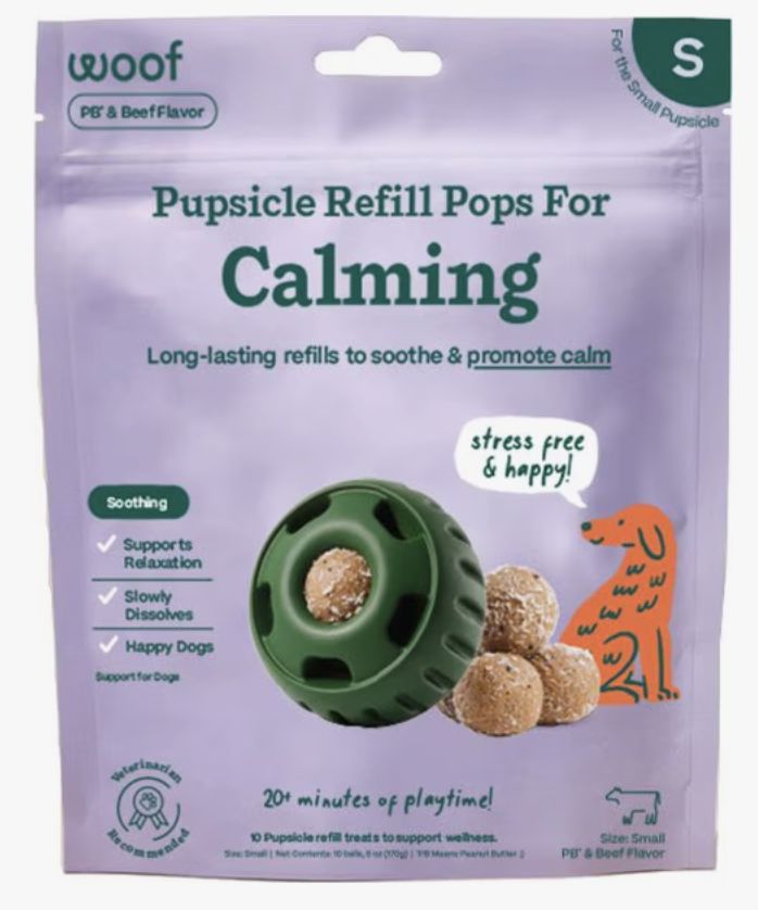Woof Peanut Butter &amp; Beef Calming Pupsicle Refill Pops - Small