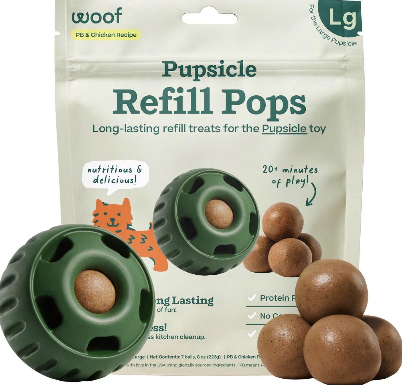 Woof Peanut Butter &amp; Chicken Pupsicle Refill Pops - Large