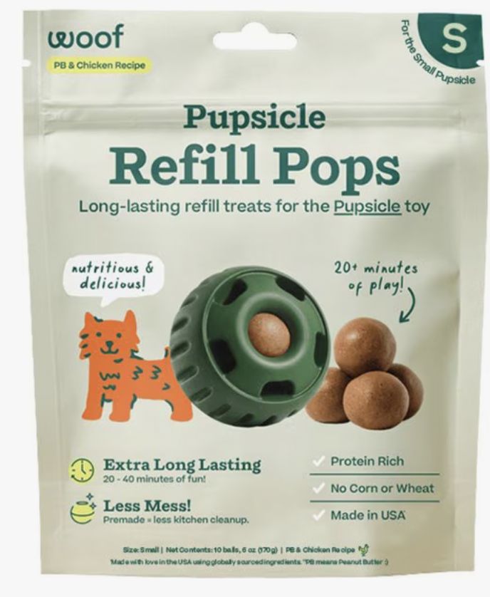 Woof Peanut Butter &amp; Chicken Pupsicle Refill Pops - Small