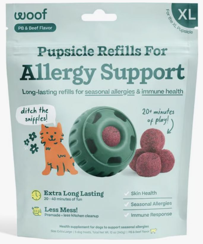 Woof Peanut Butter &amp; Beef Pupsicle Refill Pops for Allergy Support - XL