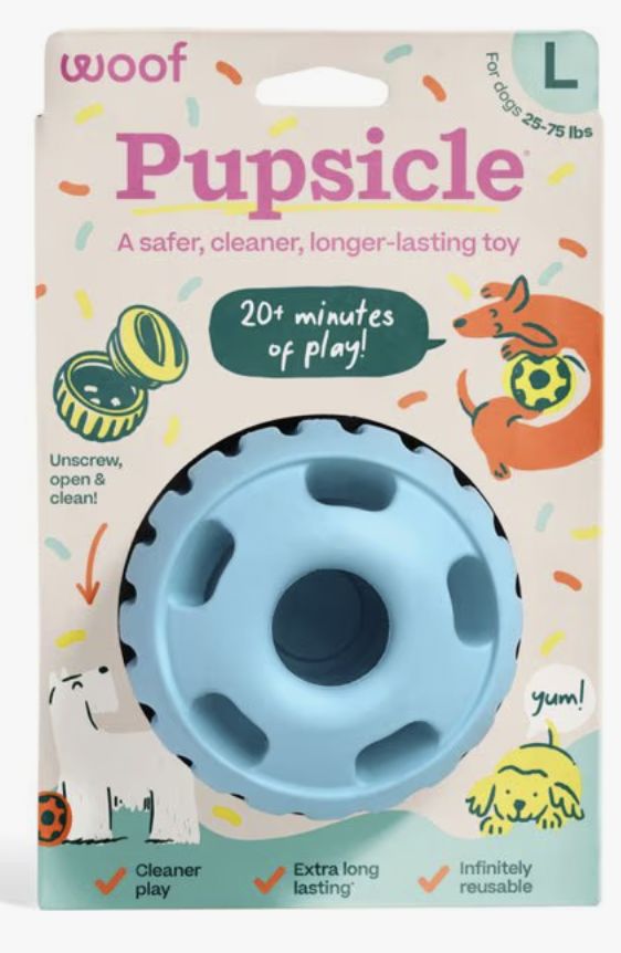 Woof Pupsicle Enrichment Dog Toy -  Party Blue, Large