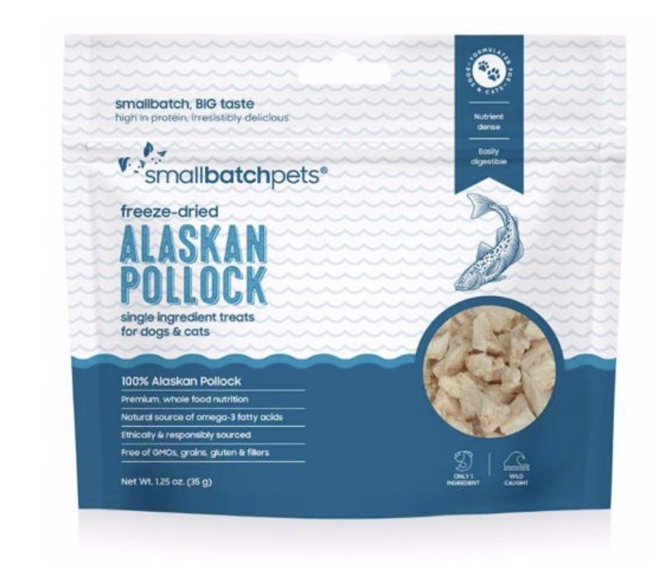 Smallbatch Freeze Dried Alaskan Pollock Treats for Dogs and Cats 1.25 oz