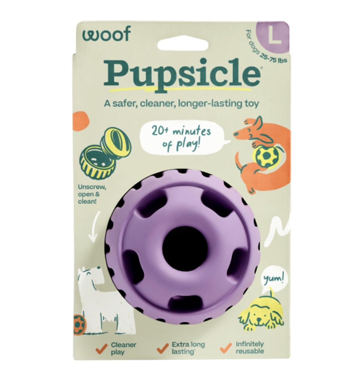Woof Pupsicle Lavender Large