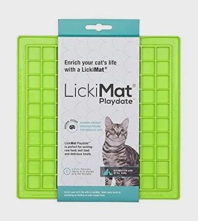 LickiMat Playdate Slow Feeder Green for Cats