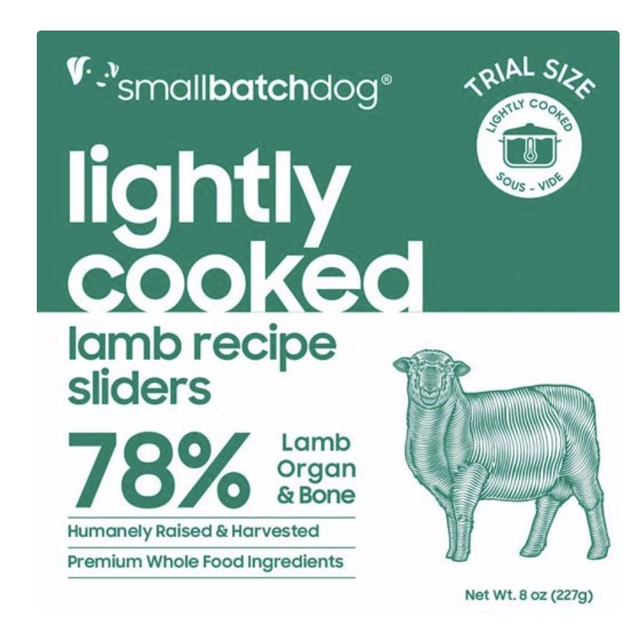 Smallbatch Frozen Lightly Cooked Trial Size Lamb Dog Food 8oz