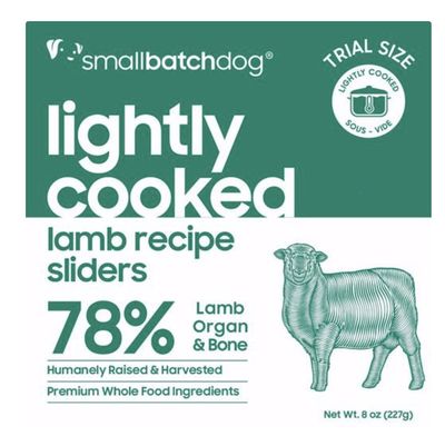 Smallbatch Frozen Lightly Cooked Trial Size Lamb Dog Food 8oz