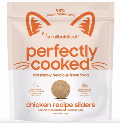 Smallbatch Cat Frozen Perfectly Cooked Chicken Sliders Cat Food 2lb