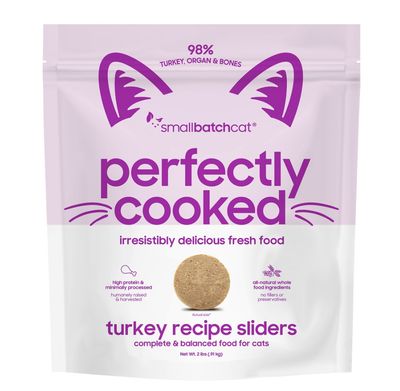 Smallbatch Cat Frozen Perfectly Cooked Turkey Sliders Cat Food 2lb