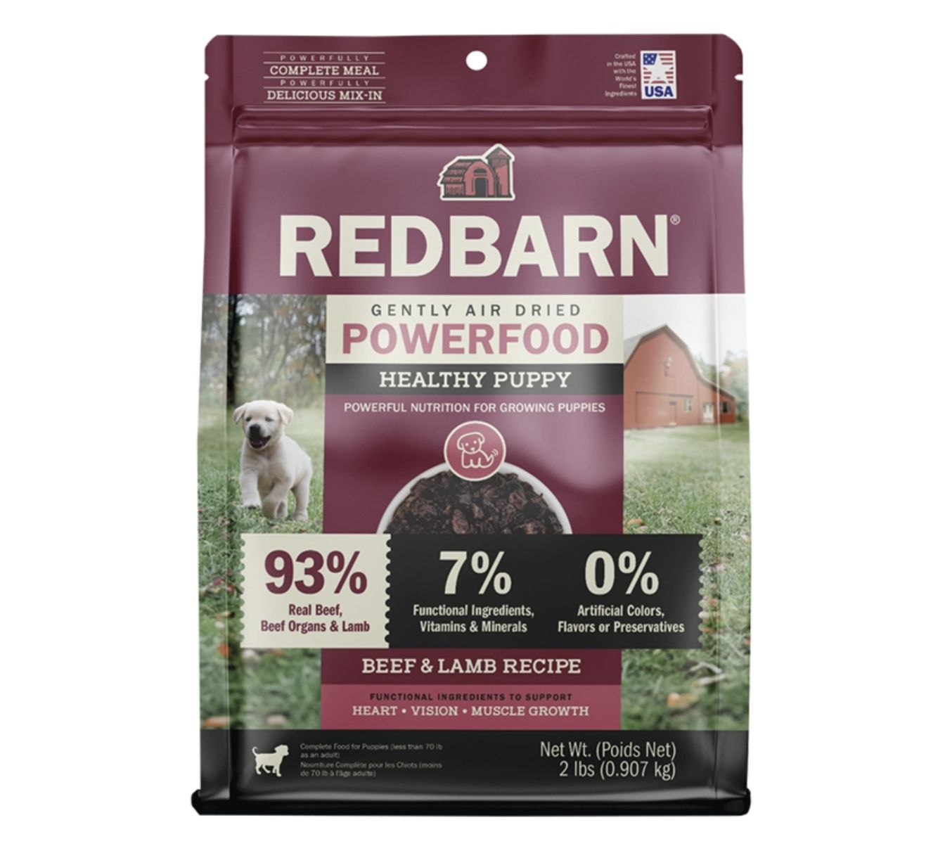 Redbarn Air Dried Beef and Lamb Puppy Food 2lb