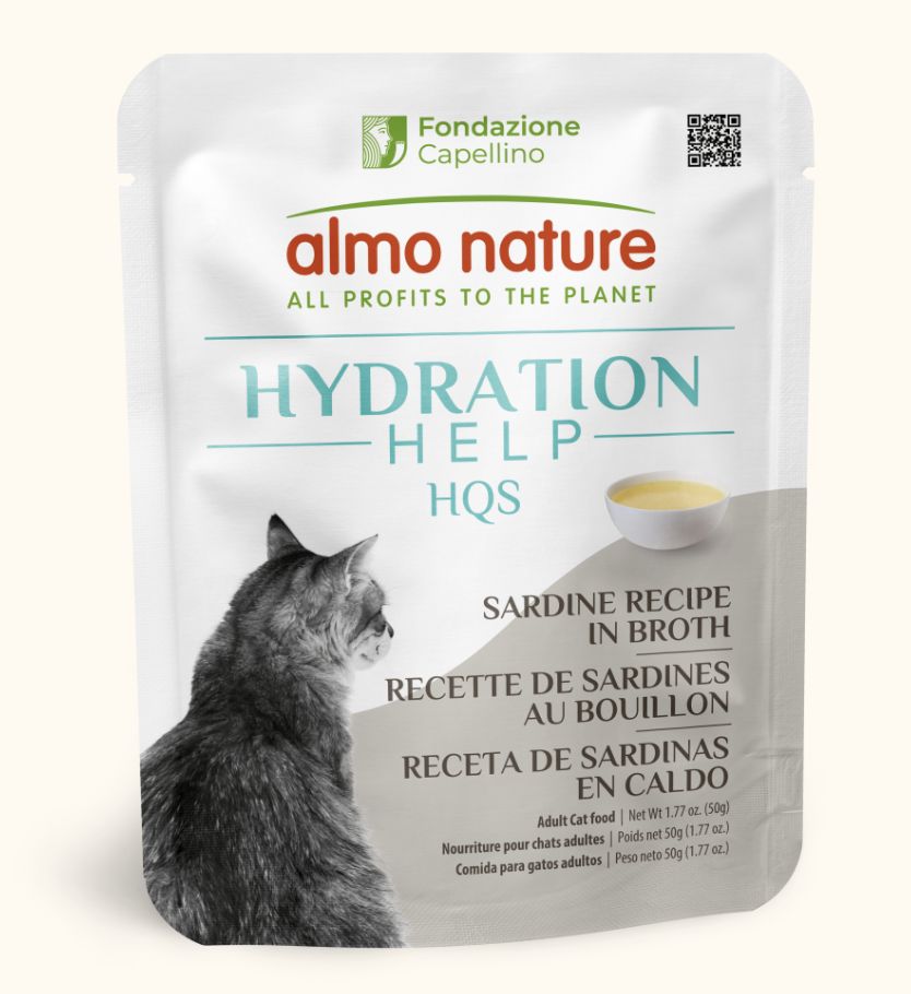 Almo Hydration Help HQS Sardine Recipe in Broth for cats 1.77 oz