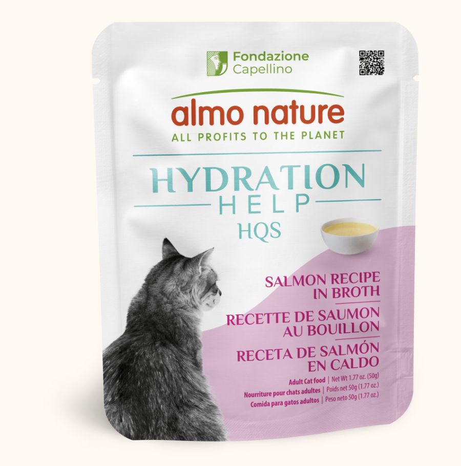 Almo Hydration Help HQS Salmon Broth Recipe for cats 1.77oz