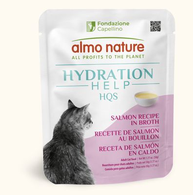 Almo Hydration Help HQS Salmon Broth Recipe for cats 1.77oz